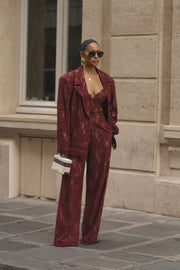 Burgundy Lace And Desire Blazer