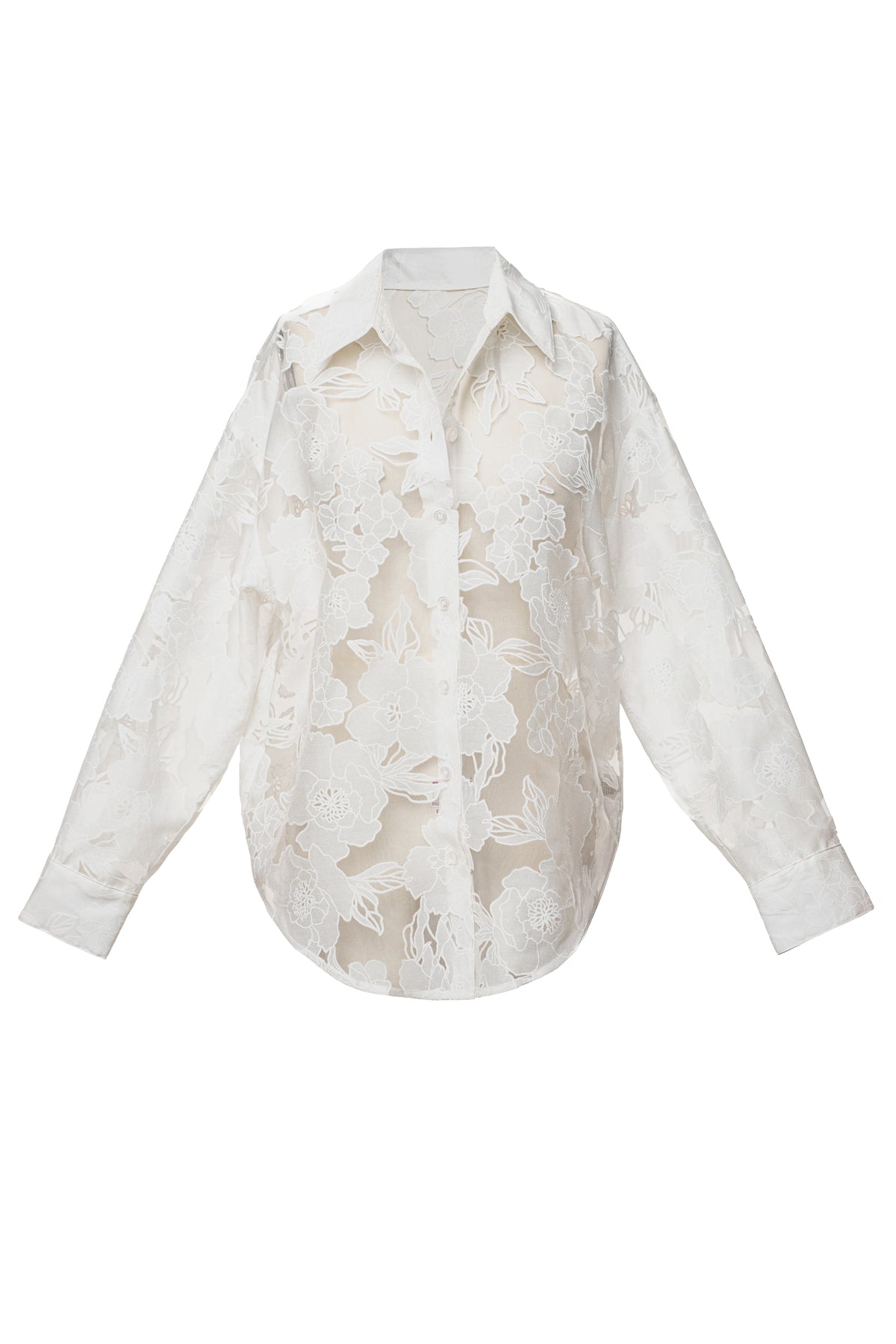 Ivory Organza Floral Blouse