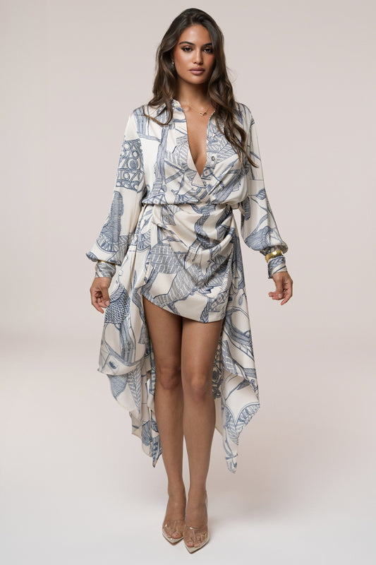 Ivory Print Ameena Print Skirt Set