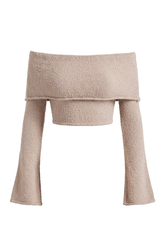 Taupe Soft Touch Knit Crop Top