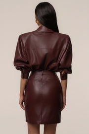 Burgundy Unstoppable PU Leather Bodysuit