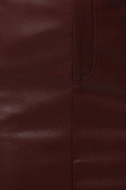 Burgundy Milano PU Leather Skirt