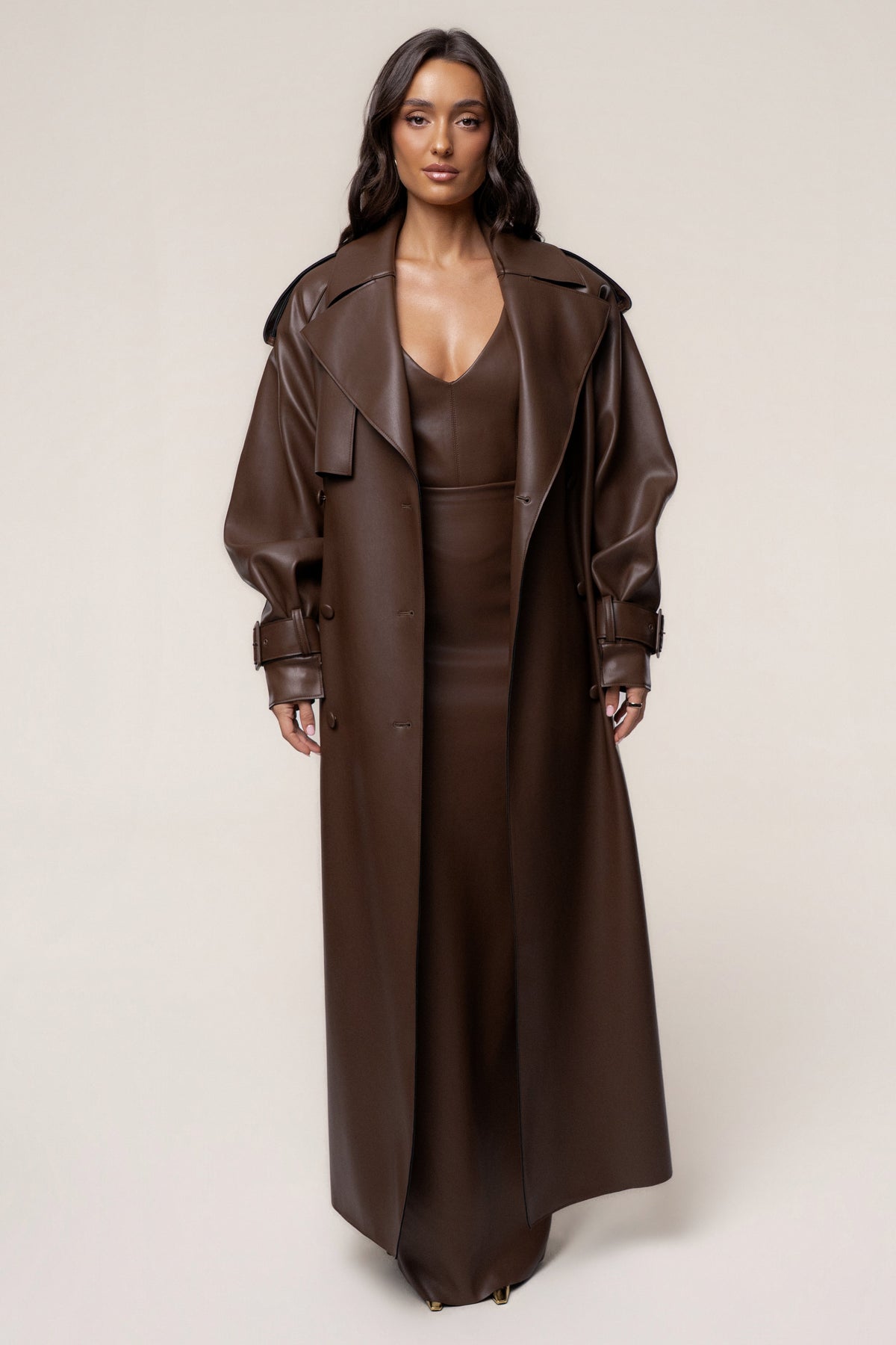 PRE-ORDER Chocolate The Icon PU Leather Coat