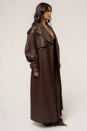 PRE-ORDER Chocolate The Icon PU Leather Coat