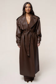 PRE-ORDER Chocolate The Icon PU Leather Coat
