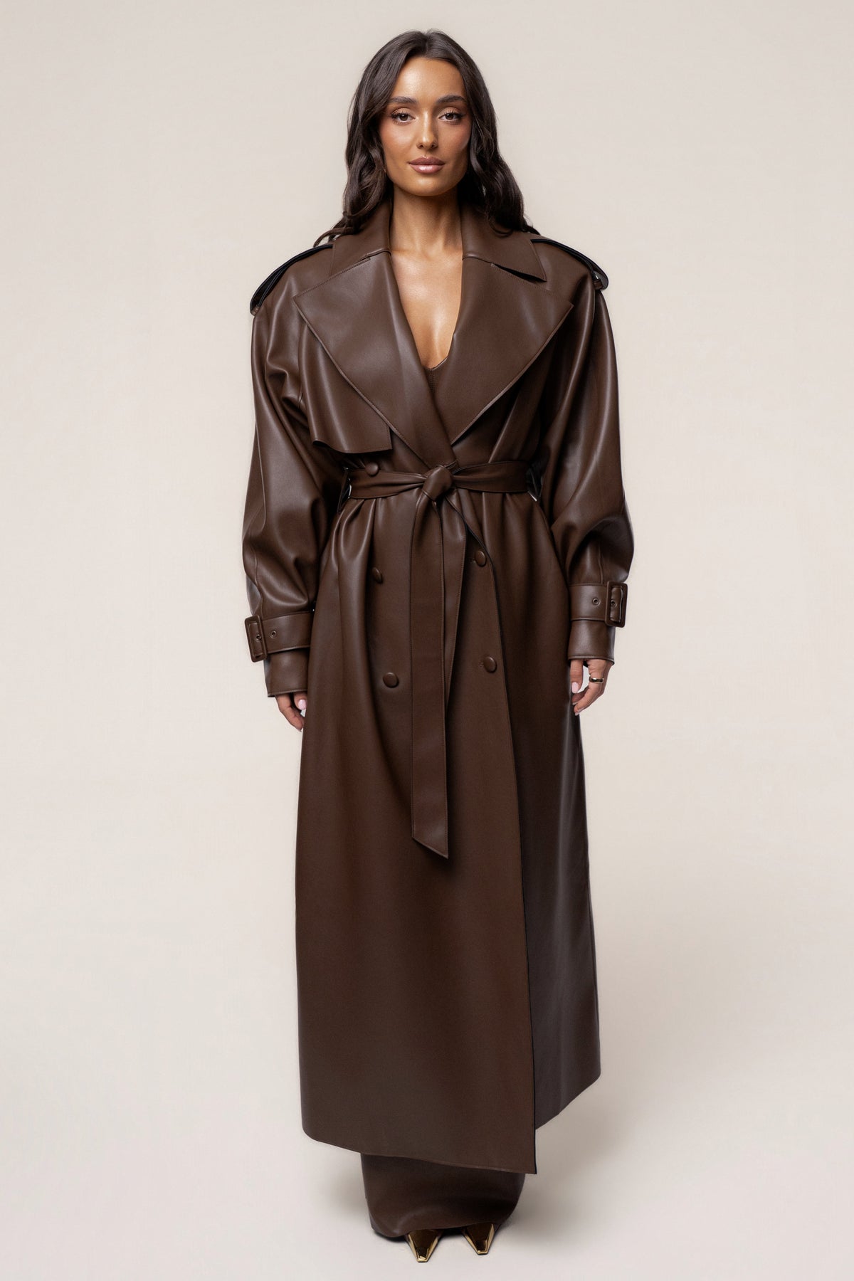 PRE-ORDER Chocolate The Icon PU Leather Coat