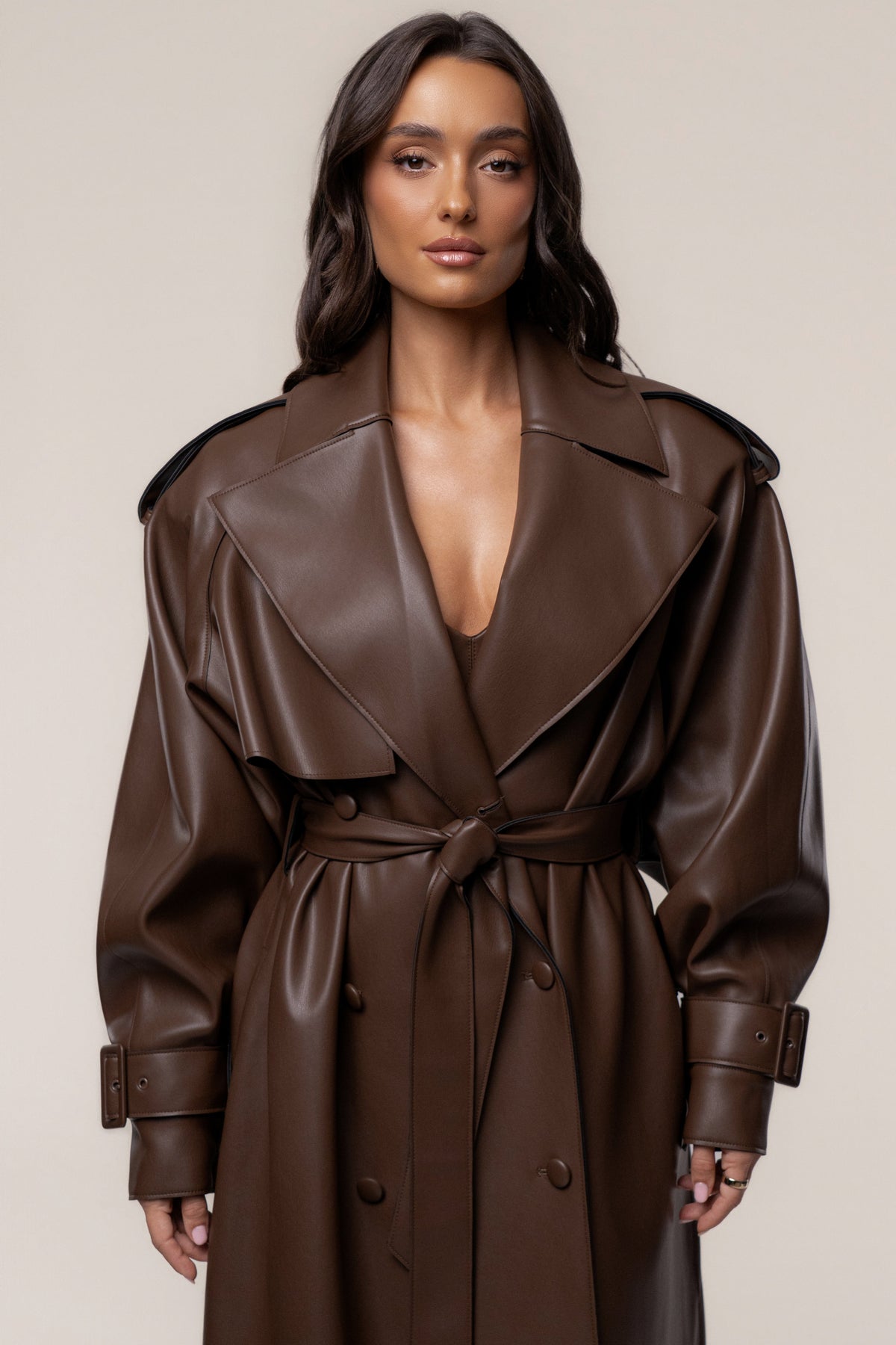 PRE-ORDER Chocolate The Icon PU Leather Coat