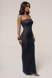 Navy Midnight Promise Lace Maxi Dress