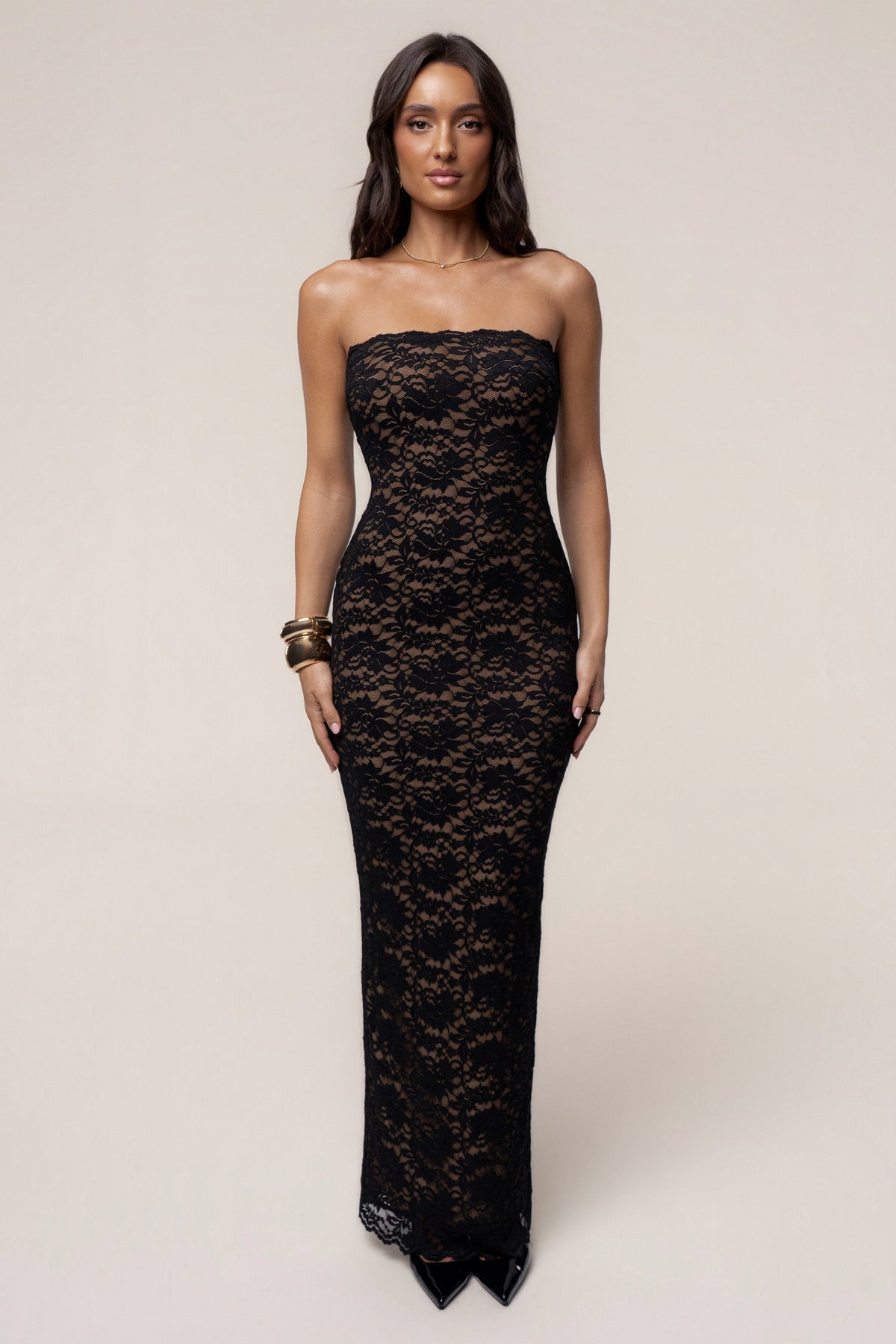 Black Midnight Promise Lace Maxi Dress
