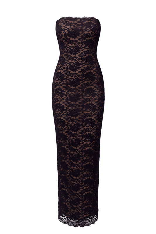 Black Midnight Promise Lace Maxi Dress