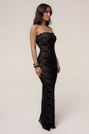 Black Midnight Promise Lace Maxi Dress