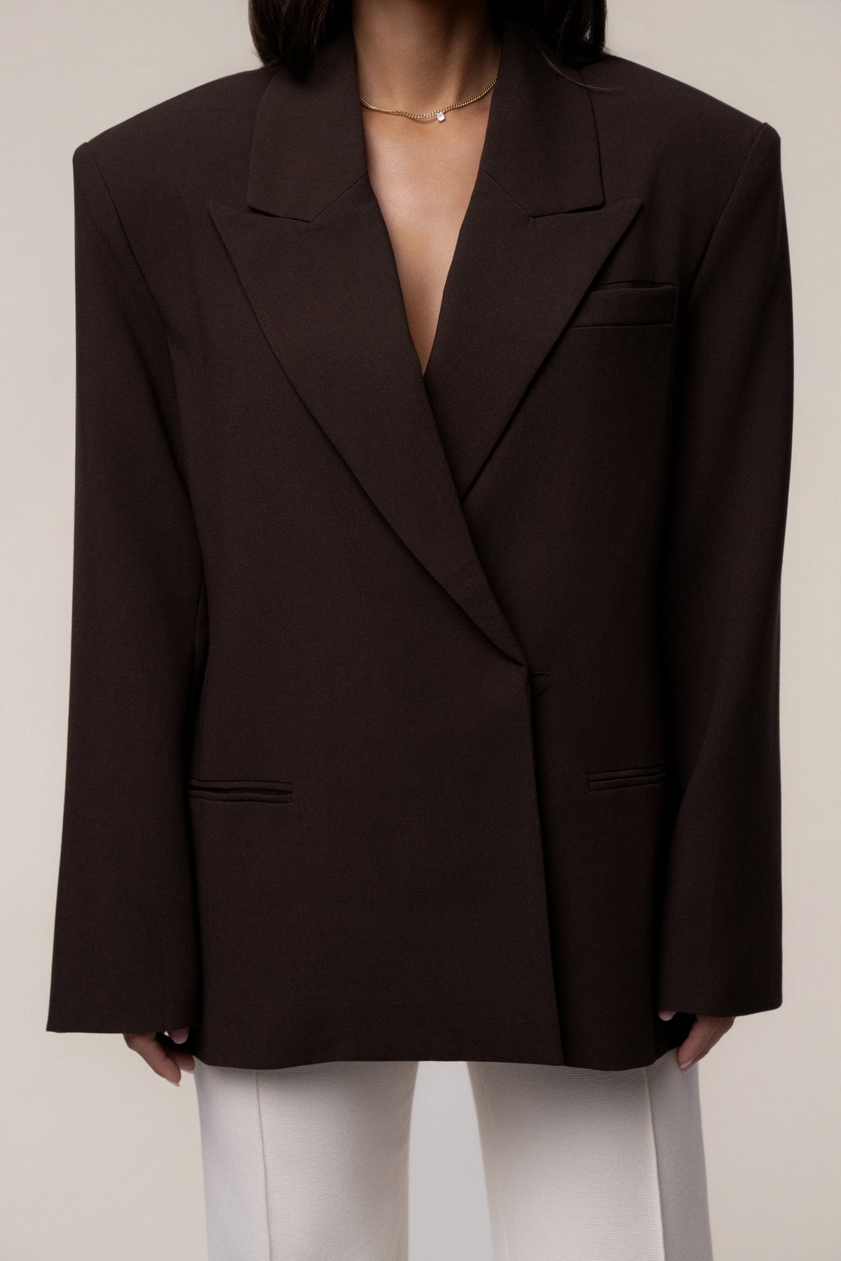Chocolate Core Standard Double Breasted Blazer