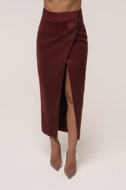 Burgundy Gisele Slit Skirt