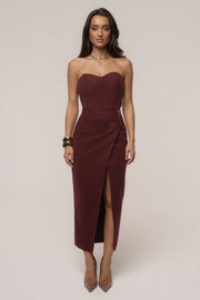 Burgundy Gisele Slit Skirt