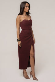 Burgundy Gisele Slit Skirt