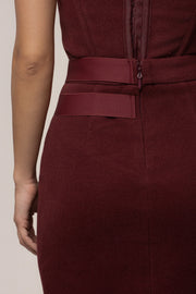 Burgundy Gisele Slit Skirt