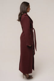 Burgundy Savannah Belted Coat