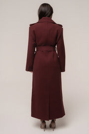 Burgundy Savannah Belted Coat