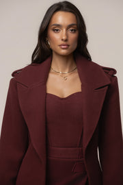 Burgundy Savannah Belted Coat