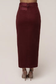 Burgundy Gisele Slit Skirt
