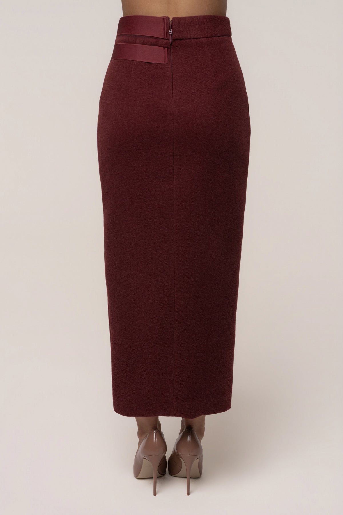 Burgundy Gisele Slit Skirt
