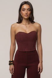 Burgundy All You Need Woven Corset