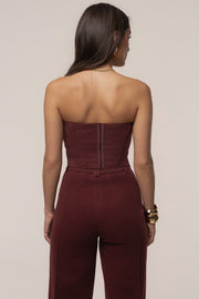 Burgundy All You Need Woven Corset