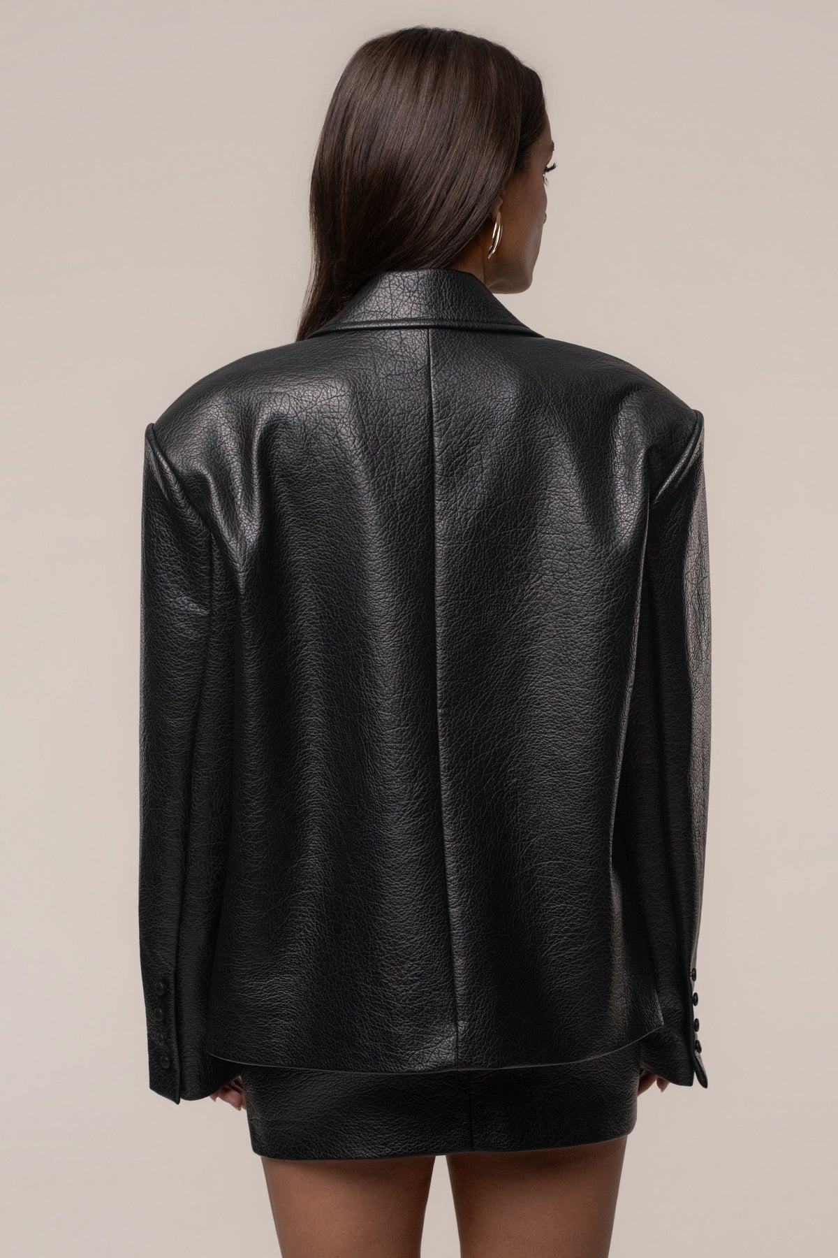Black Olivia PU Leather Jacket