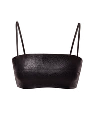 Black Olivia PU Leather Bralette