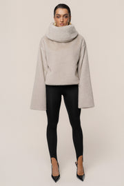 Stone Polished Faux Fur Pullover