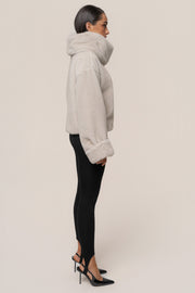 Stone Polished Faux Fur Pullover
