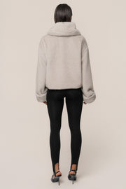 Stone Polished Faux Fur Pullover