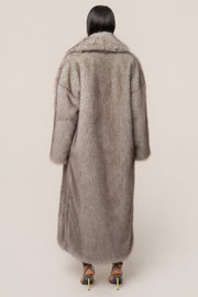 Ivory/Brown Aspen Days Faux Fur Coat
