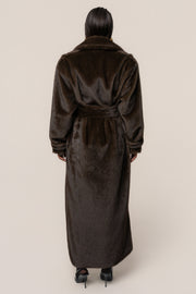 Brown Uptown Faux Fur Coat