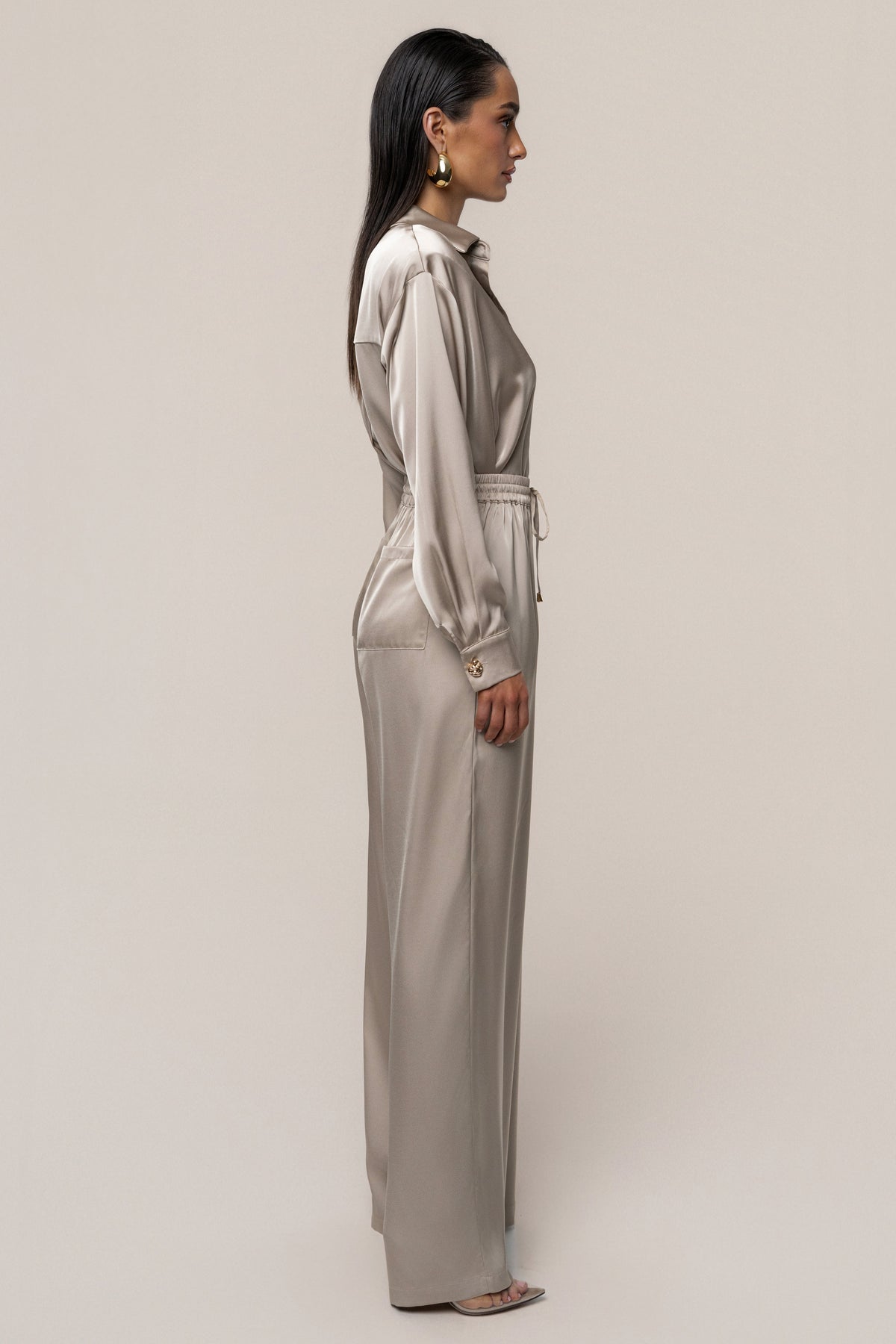 Beige Sunny Day Drawstring Pants