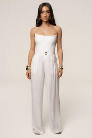 White Fenix Reversible Linen Corset