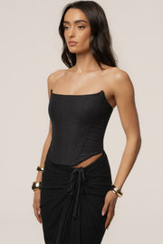 Black Fenix Reversible Linen Corset