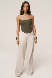 Olive Fenix Reversible Linen Corset