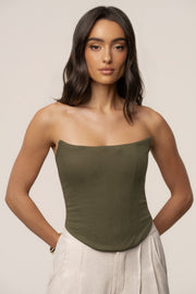Olive Fenix Reversible Linen Corset