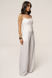 White Fenix Reversible Linen Corset