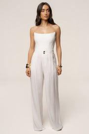 White Fenix Reversible Linen Corset