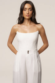 White Fenix Reversible Linen Corset