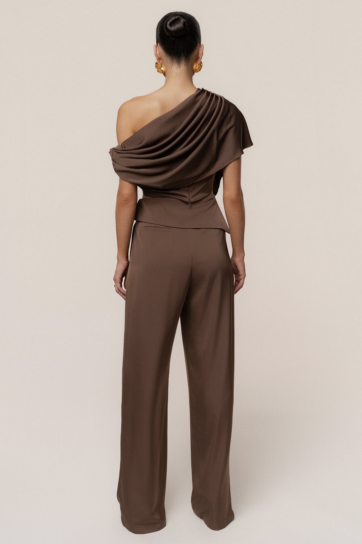 Chocolate Gleam and Glow Satin Top