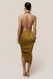 Lime Dolce Drape Dress