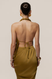 Lime Dolce Drape Dress