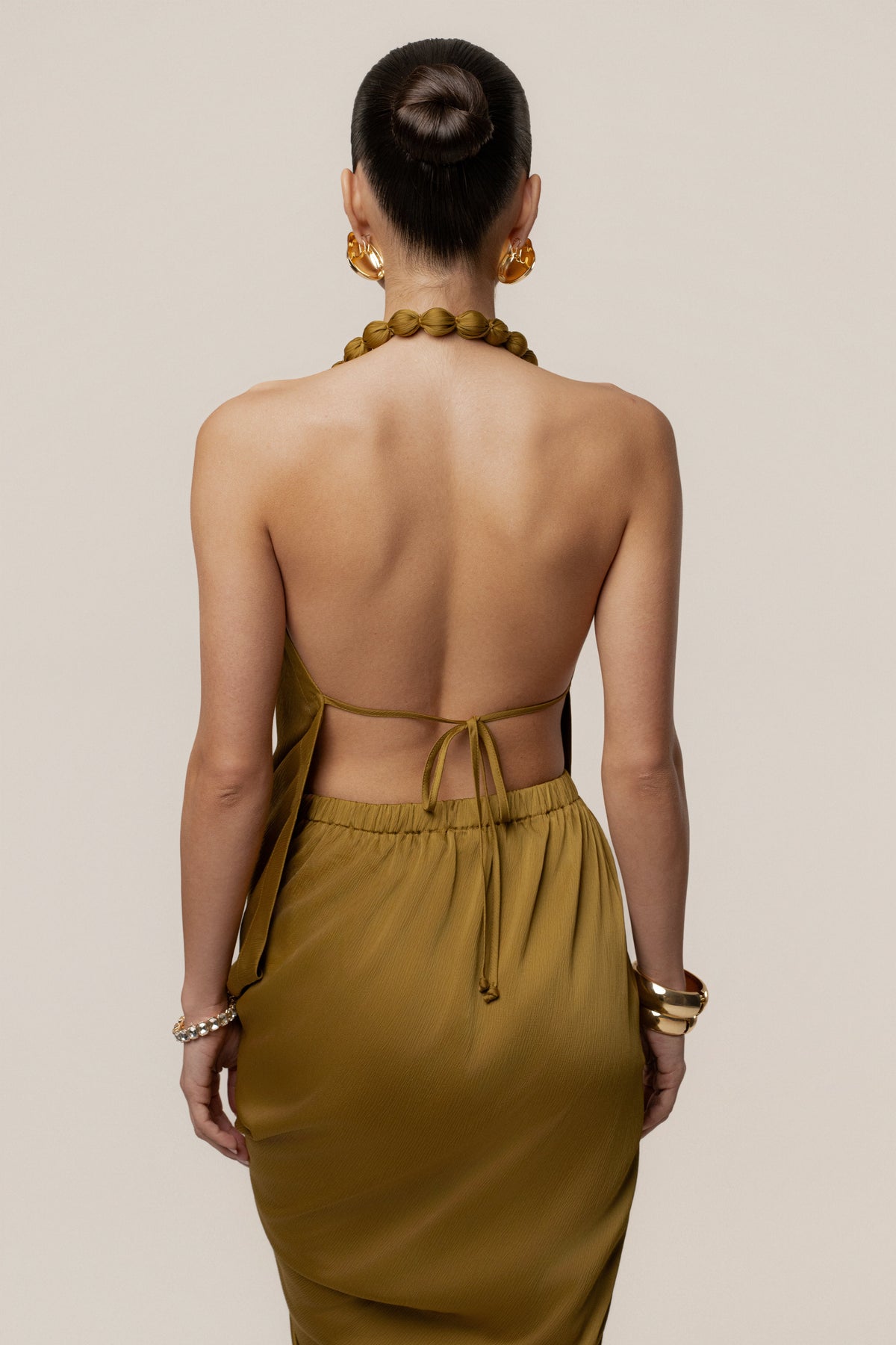 Lime Dolce Drape Dress