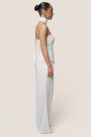 Ivory Asymmetric Scarf Top