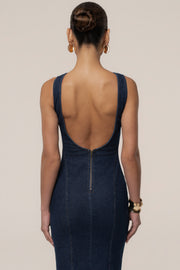 Dark Denim Sculpt Maxi Dress