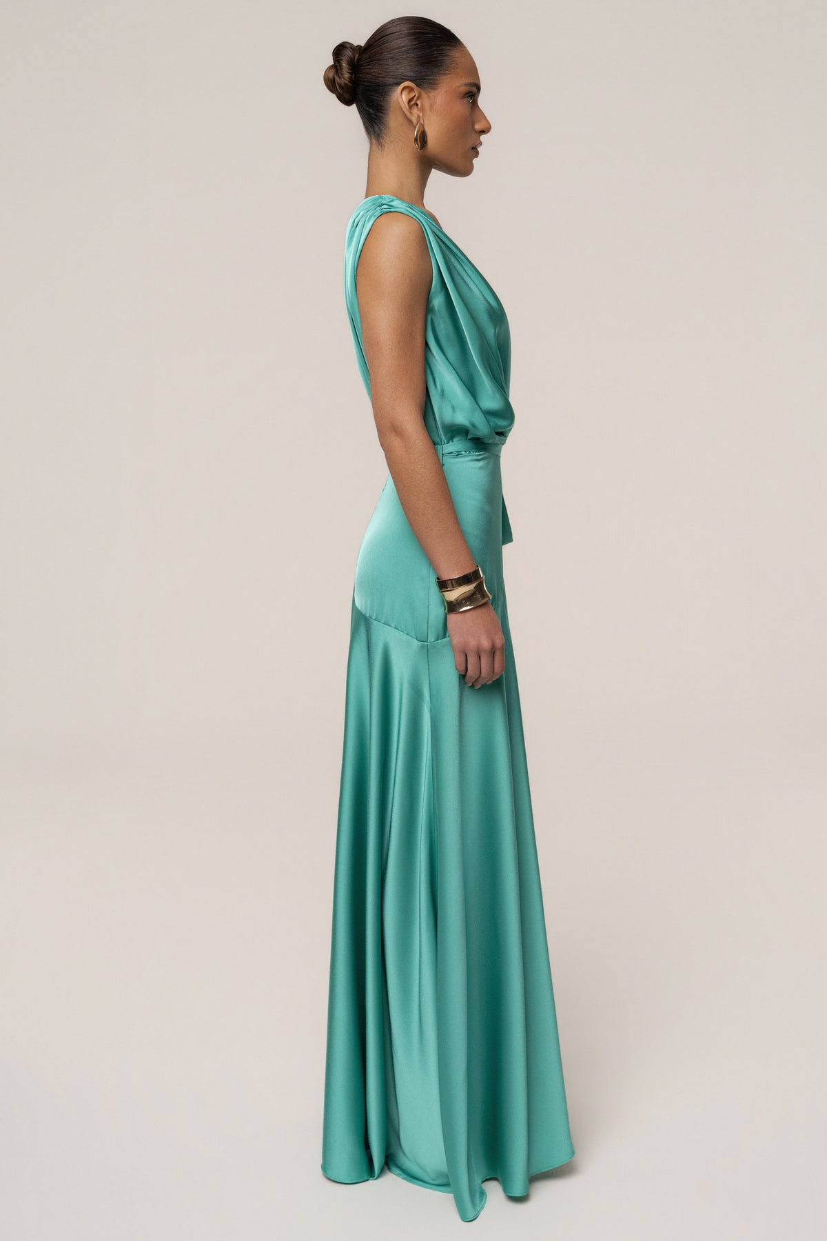 Aqua Amalia Satin Maxi Dress