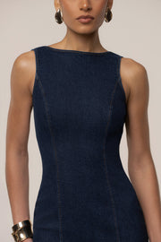 Dark Denim Sculpt Maxi Dress